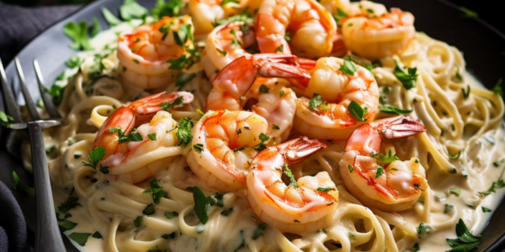 Cremige Garnelen-Nudeln mit hausgemachter Alfredo-Sauce - Rezepte &amp; Tipps