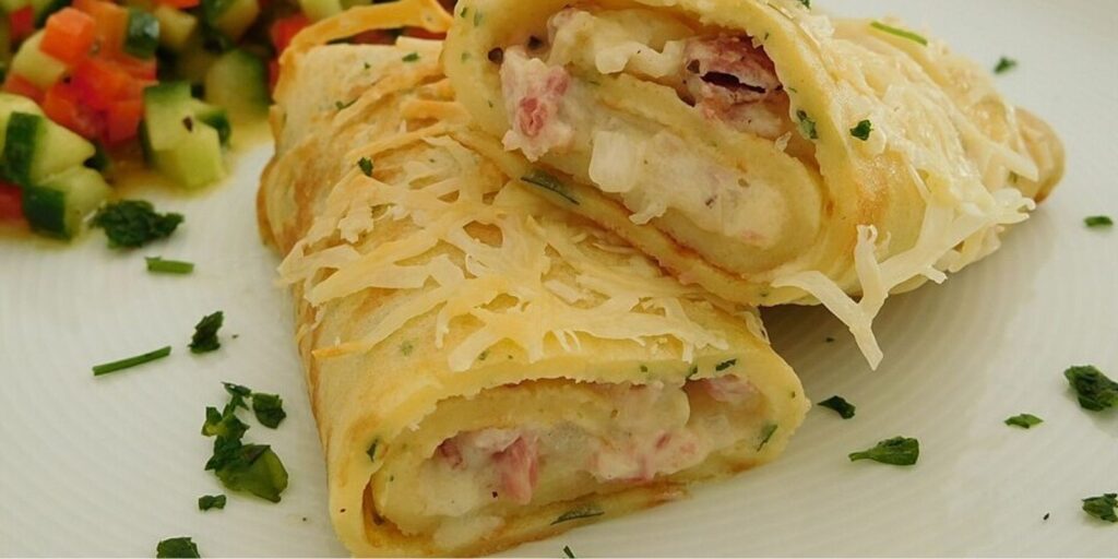 Herzhaft gefüllte Pfannkuchen mit Schinken und Käse - Rezepte &amp; Tipps