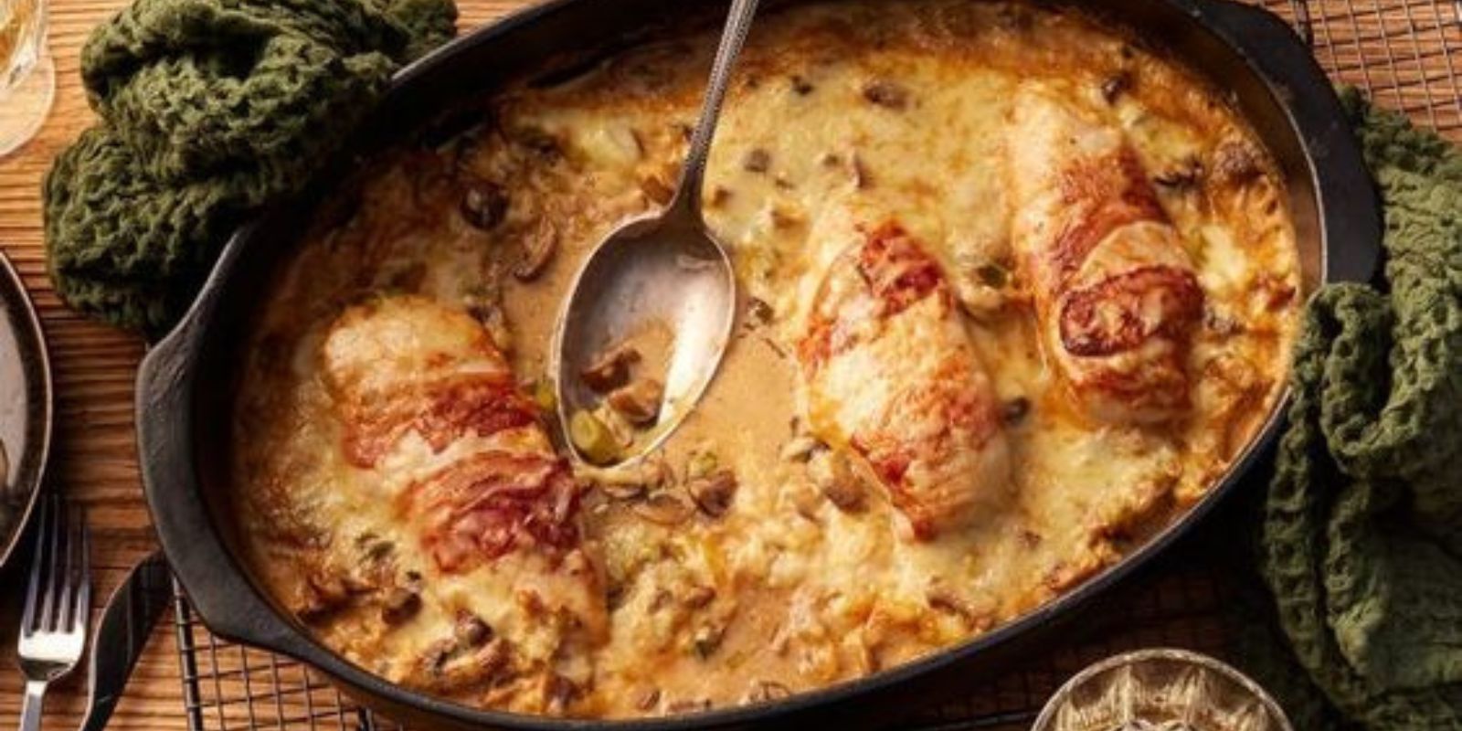 Geheimes Vergnügen - Gratinierte Hähnchenfilets in Champignonrahm ...